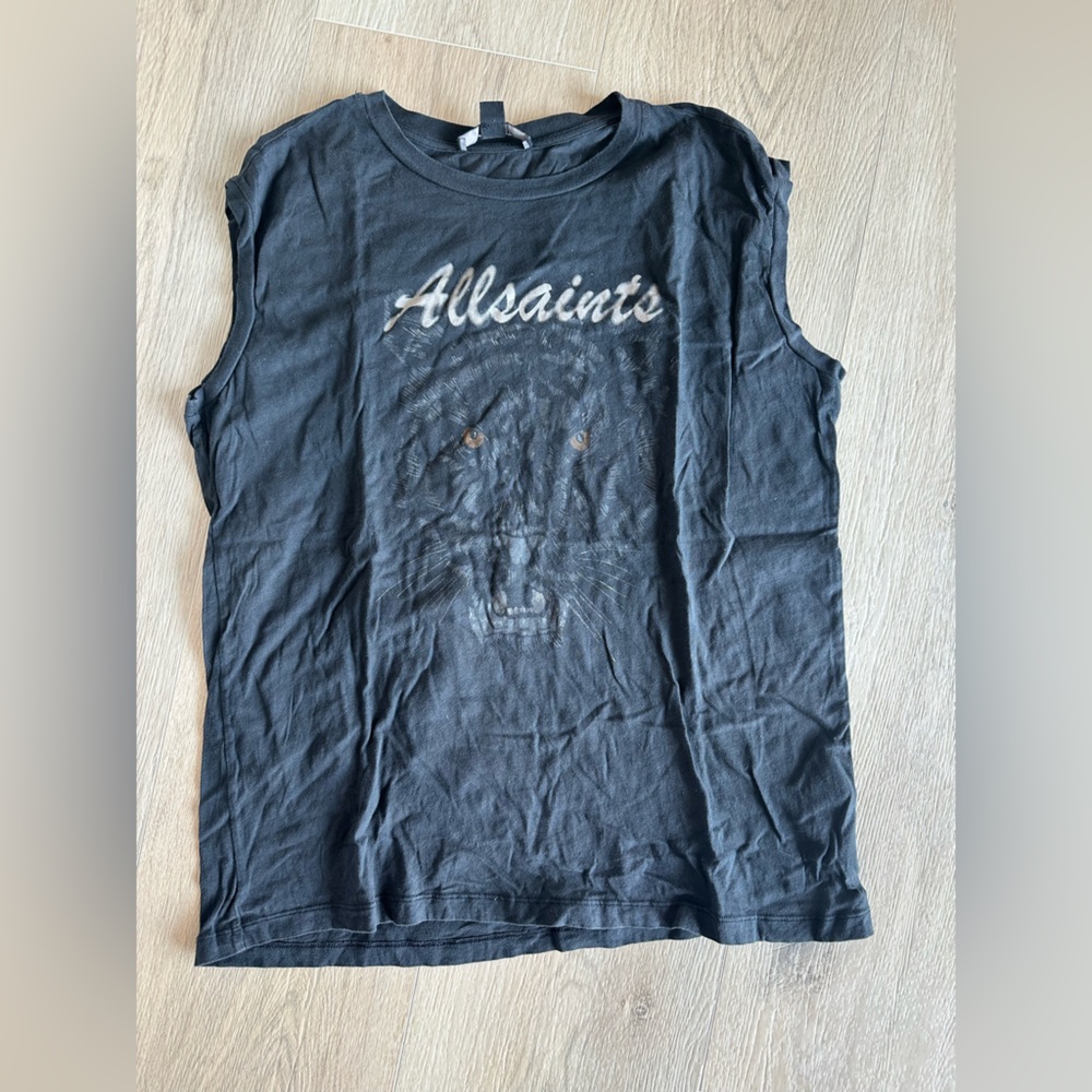 All Saints Charcoal Graphic Tank